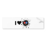 Explosive I Love Ping pong Bumper Sticker