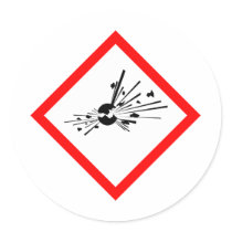 Explosive Warning Sign stickers