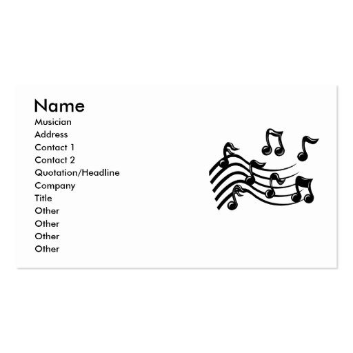 EXPRESS BUSINESS CARDS FOR BAND & MUSICIANS, MUSIC (front side)