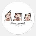 Express yourself round stickers