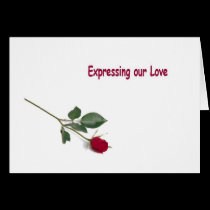 Expressing our Love with a  Red Rose Card