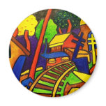Expressionism Train 4 Refrigerator Magnet