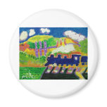 Expressionism train 4 fridge magnet