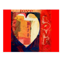 Expressionist Abstract  Valentine Art Postcard