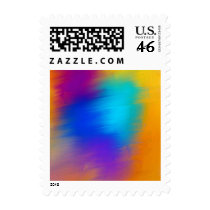 Expressive Abstract Ghostly Visage Postage