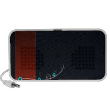 Expressive Aqua blossom and stylish swirls iPod Speaker