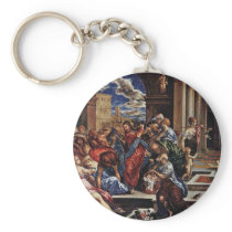 Expulsion Of Merchants From The Temple By Greco El Key Chain