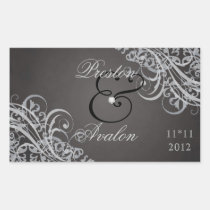Exquisite Baroque Black  Save The Date Sticker