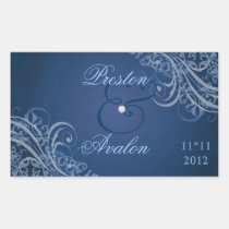 Exquisite Baroque Blue Save The Date Sticker