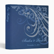 Exquisite Baroque Blue Scroll Wedding Binder