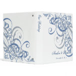 Exquisite Baroque Blue Scroll White Wedding Binder