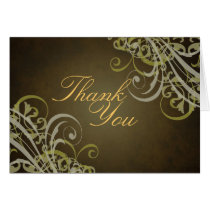Exquisite Baroque Gold Scroll Thank You Card