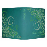 Exquisite Baroque Green Scroll Teal Wedding Binder