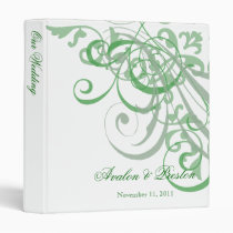 Exquisite Baroque Green Scroll White Wedding Vinyl Binders