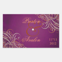 Exquisite Baroque Orange Save The Date Sticker