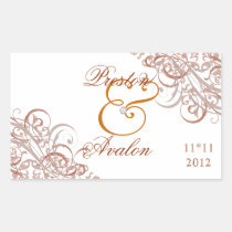 Exquisite Baroque Orange Save The Date Sticker