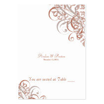 Exquisite Baroque Orange & White Scroll Placecard Business Card Templates