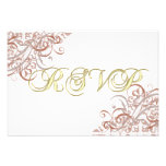 Exquisite Baroque Orange& White Scroll RSVP Card Personalized Invitation