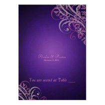 Exquisite Baroque Pink & Purple Scroll Placecard Business Cards