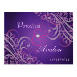 Exquisite Baroque Pink Save The Date Postcard