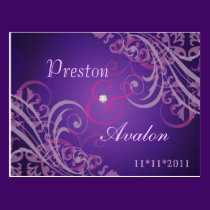 Exquisite Baroque Pink Save The Date Postcard postcards