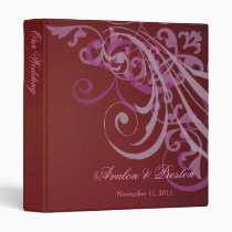 Exquisite Baroque Pink Scroll Red Wedding Binder