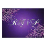 Exquisite Baroque Pink Scroll RSVP Card Invitation