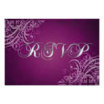 Exquisite Baroque Pink Scroll RSVP Card Invitation