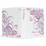 Exquisite Baroque Pink Scroll White Wedding Binder