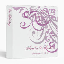 Exquisite Baroque Pink Scroll White Wedding Binder