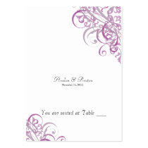 Exquisite Baroque Pink & White Scroll Placecardn Business Card Templates