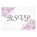 Exquisite Baroque Pink & White Scroll RSVP Card Personalized Invites