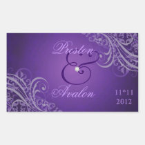 Exquisite Baroque Purple Save The Date Sticker