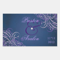 Exquisite Baroque Purple Save The Date Sticker