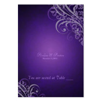Exquisite Baroque Purple Scroll Placecard Business Cards