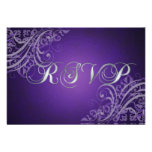 Exquisite Baroque Purple Scroll RSVP Card Custom Invitation