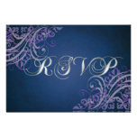 Exquisite Baroque Purple Scroll RSVP Card Personalized Announcements