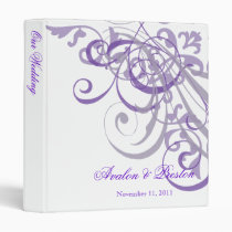 Exquisite Baroque Purple Scroll White Wedding Binders