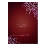 Exquisite Baroque Red & Pink Scroll Placecard Business Card