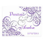 Exquisite Baroque Save The Date Purple Postcard