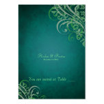 Exquisite Baroque Teal & Green Scroll Placecard Business Card Templates
