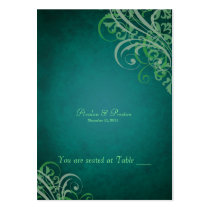 Exquisite Baroque Teal & Green Scroll Placecard Business Card Templates