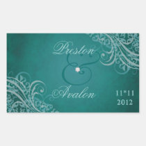 Exquisite Baroque Teal Save The Date Sticker