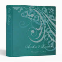 Exquisite Baroque Teal Scroll Wedding Binder