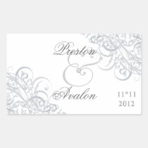 Exquisite Baroque White  Save The Date Sticker