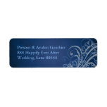 Exquisite Blue Scroll Blue Address Label