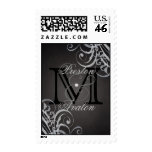 Exquisite Monogram Black Scroll Postage