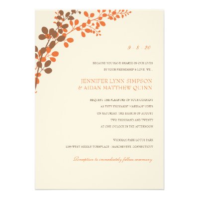 Exquisite Vines (Bronze & Orange) Invitation