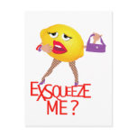 'exsqueeze me?' funny lemon humorous Postcard