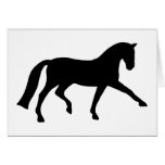 Extended Trot Dressage Horse (black) Cards
